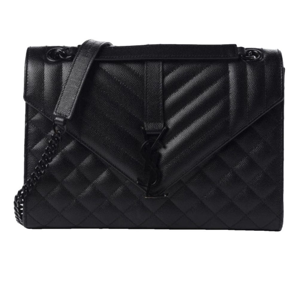 Authentic Saint Laurent Black Quilted Shoulder Bag. Very good condition.